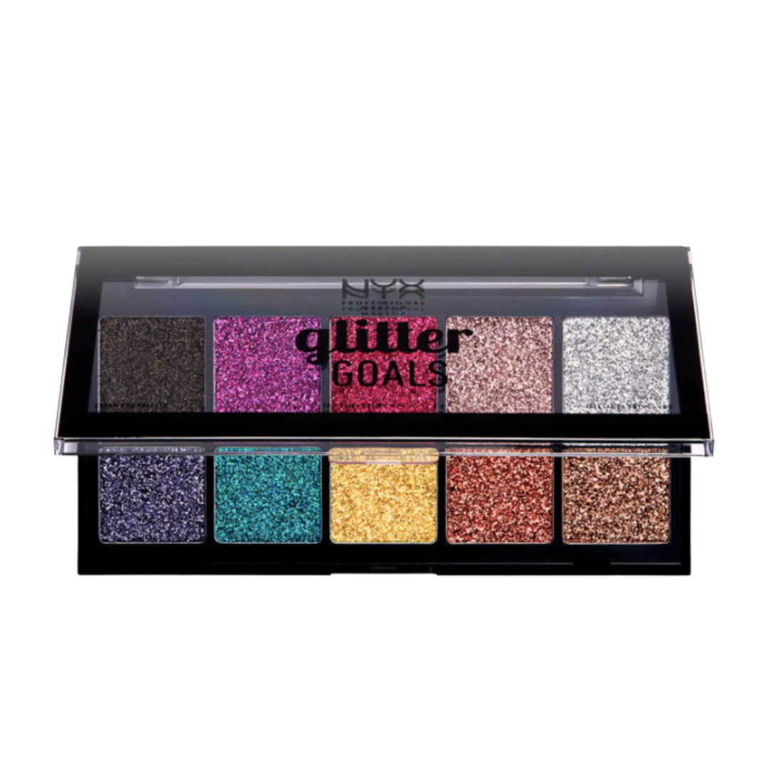 Nyx, Makeup Glitter Goals Cream Quad Palette Glacier