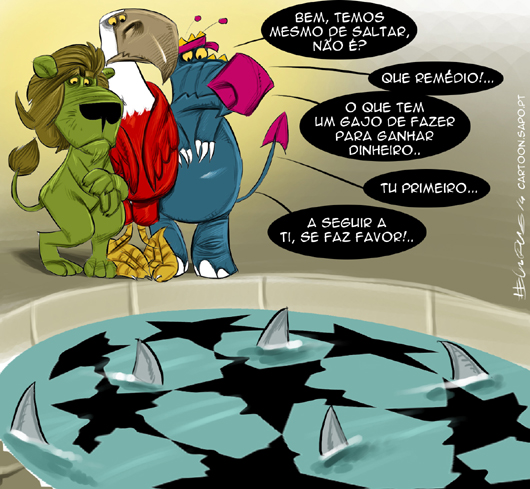 O tanque dos tubarões