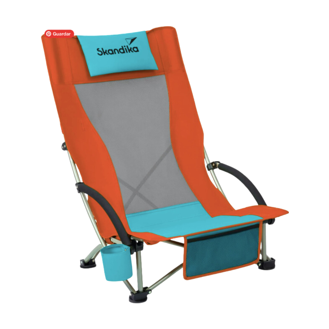 Skandika, Cadeira Dobrável de Praia, Porta-copos, Fácil de Transportar