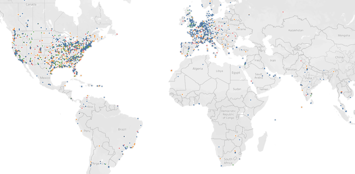 Os últimos ataques de ransomware detalhados num mapa de escala global