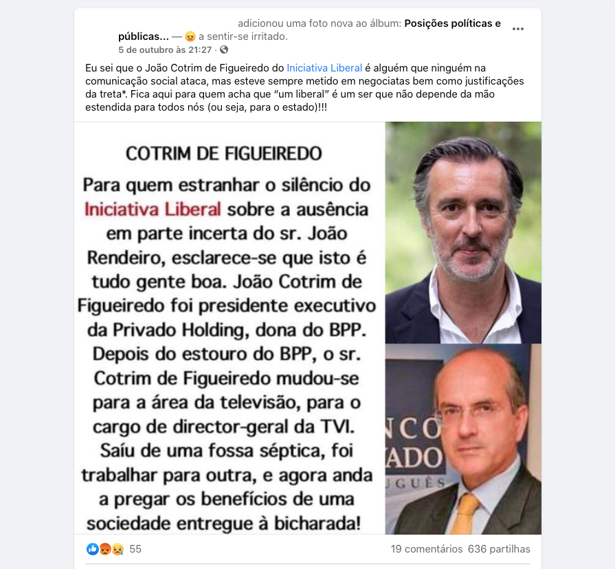 Cotrim De Figueiredo Foi Presidente Executivo Da Sociedade Que Detinha O Banco Privado Português 