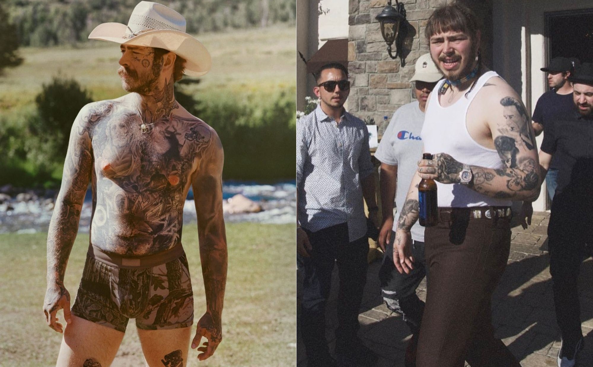 Post Malone já perdeu quase 30 quilos. Veja o antes e o depois do cantor (que é o novo rosto da SKIMS)
