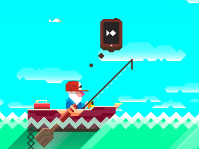 Lobos do mar convocados em Ridiculous Fishing