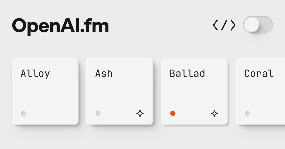 Experimente as novas vozes e personalidades do gpt-o4 em OpenAI.fm