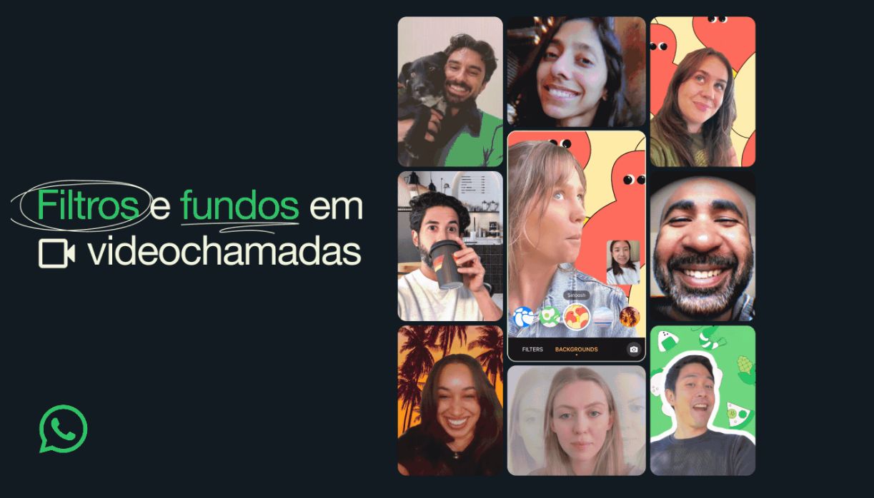 Videochamadas no WhatsApp vão ter filtros e fundos para tornar as conversas mais divertidas