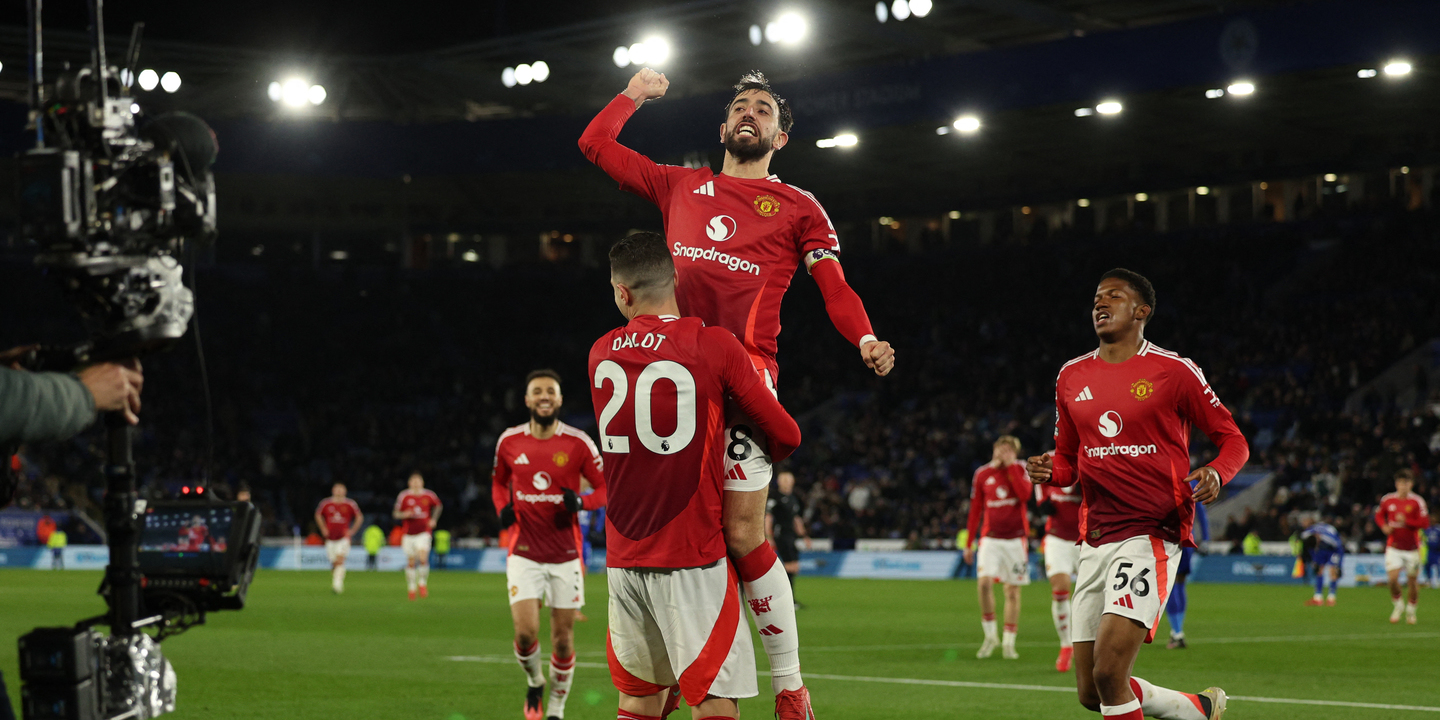 Bruno Fernandes volta a brilhar, United vence tranquilamente em Leicester e está há sete jogos sem perder