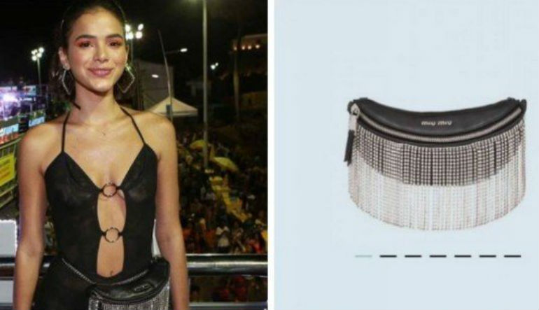 Bruna Marquezine foi sambar com uma bolsa de 1500€ à cintura