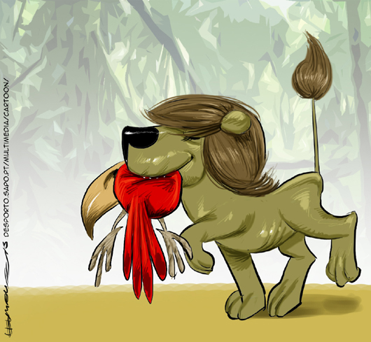 Leãozinho já sabe caçar