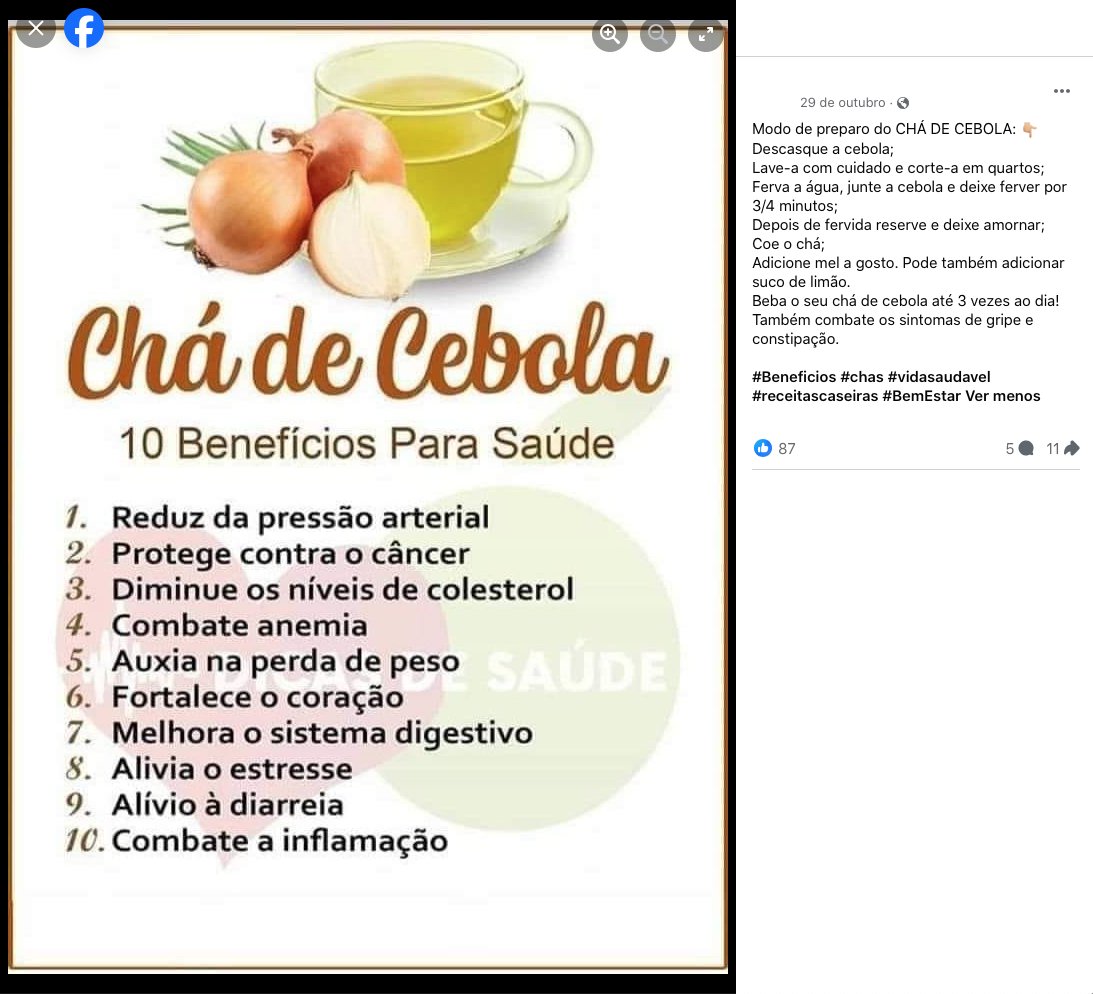 Ch de cebola cura a anemia Pol grafo