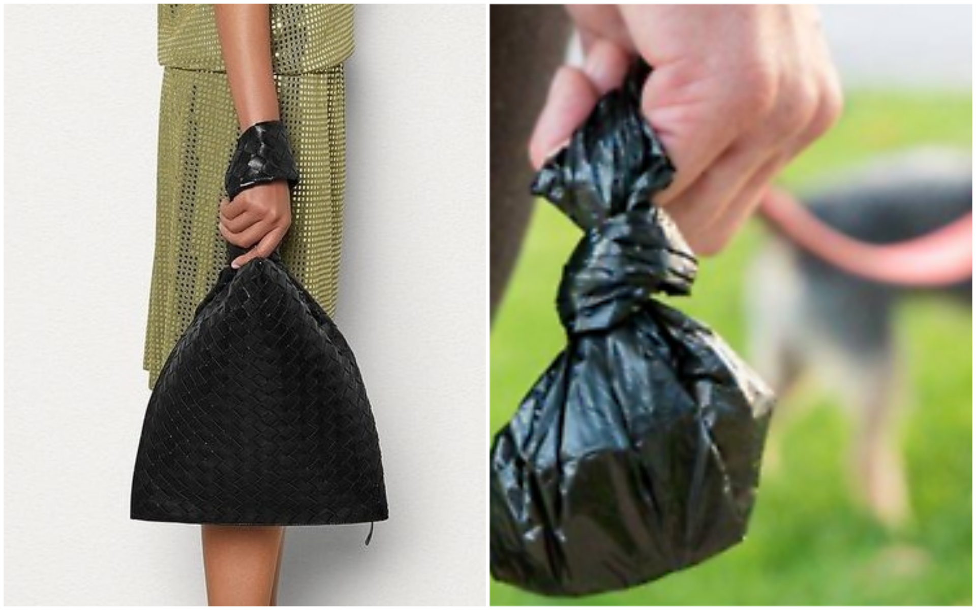 Mala da Bottega Veneta custa 1800€, parece um saco com cocó de cão e é paródia nas redes sociais
