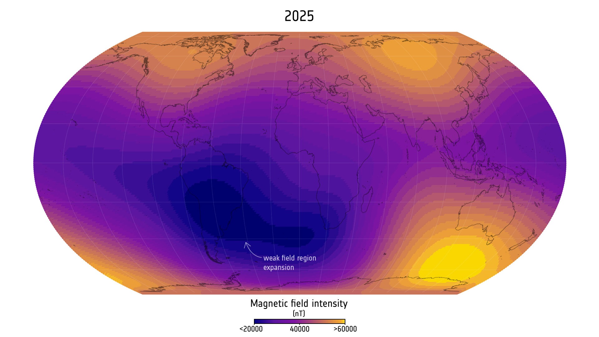 Campo magnético da Terra está a mudar. Satélites mostram que a anomalia do Atlântico Sul cresceu a olhos vistos