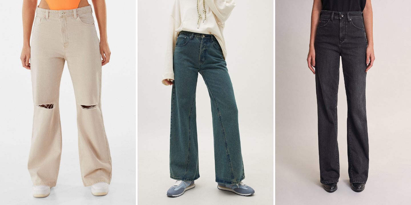 Deixe o desconforto das calças justas no passado. As wide leg jeans são a peça a adquirir