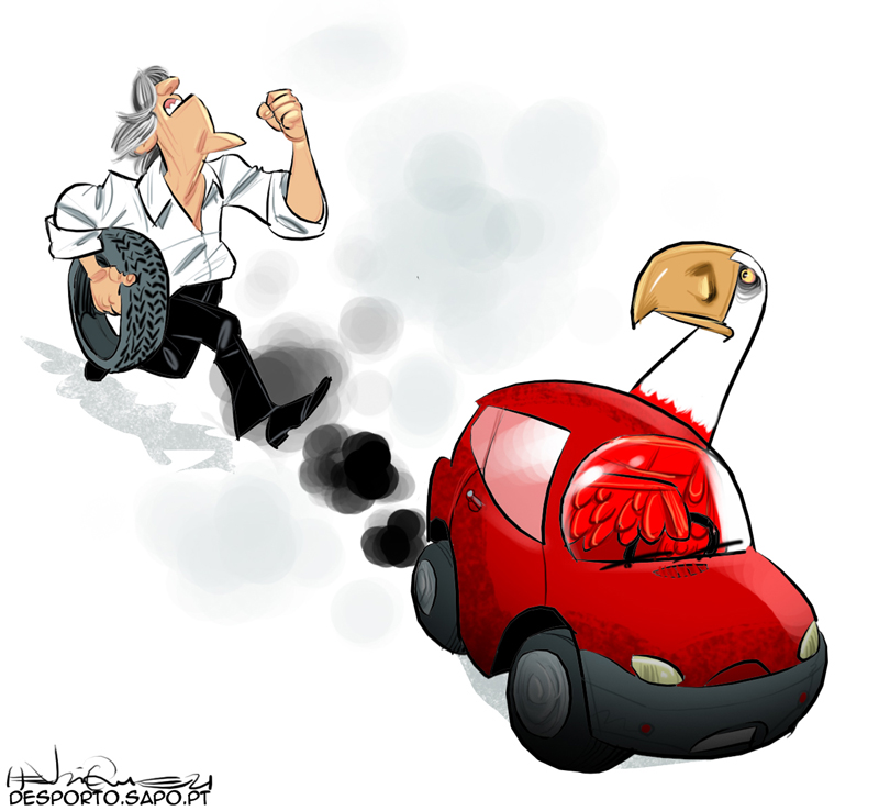 Mudança de pneu em andamento