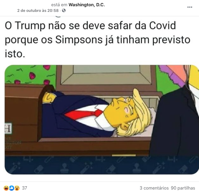 Eleicoes Americanas Serie De Desenhos Animados Os Simpsons Previu A Morte De Donald Trump Por Covid 19 Poligrafo