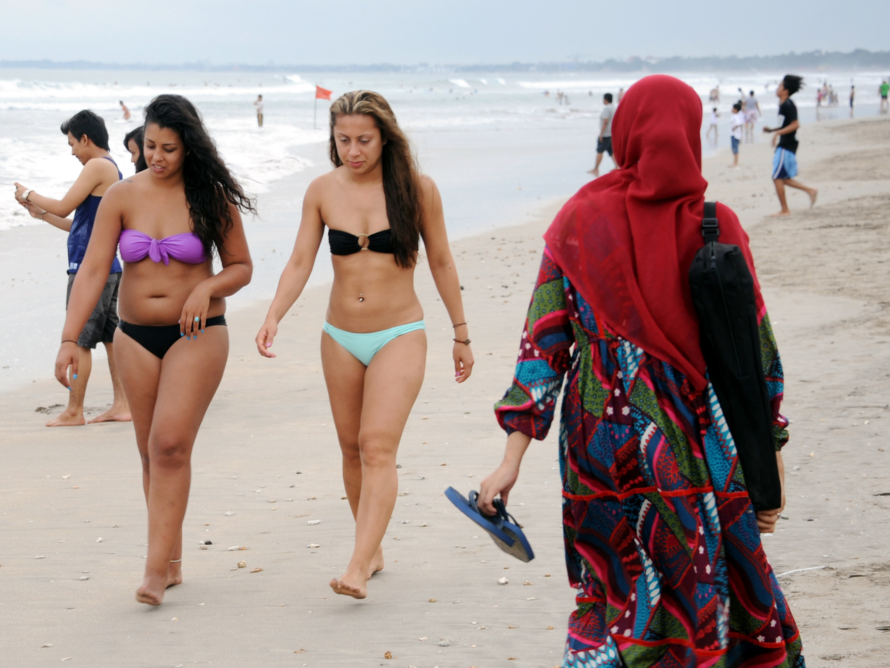 Burkini, praia, islão, muçulmanos
