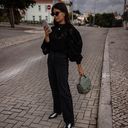 Calças de ganga largas — influenciadoras