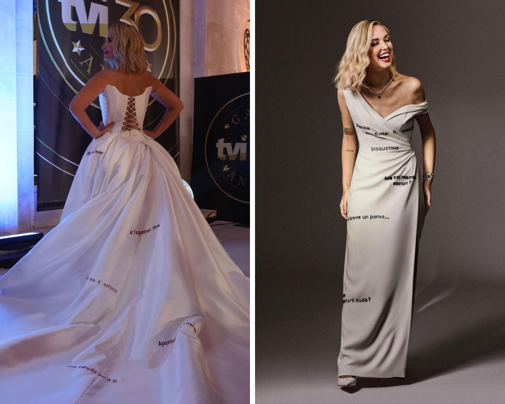 O que separa os vestidos de Cristina Ferreira e Chiara Ferragni? As mensagens que querem passar
