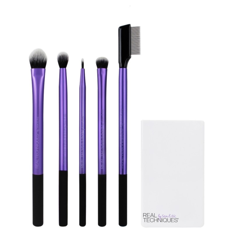 Real Techniques, Kit de Pincéis de Sombras de Olhos e Eyeliner + Porta Pincéis
