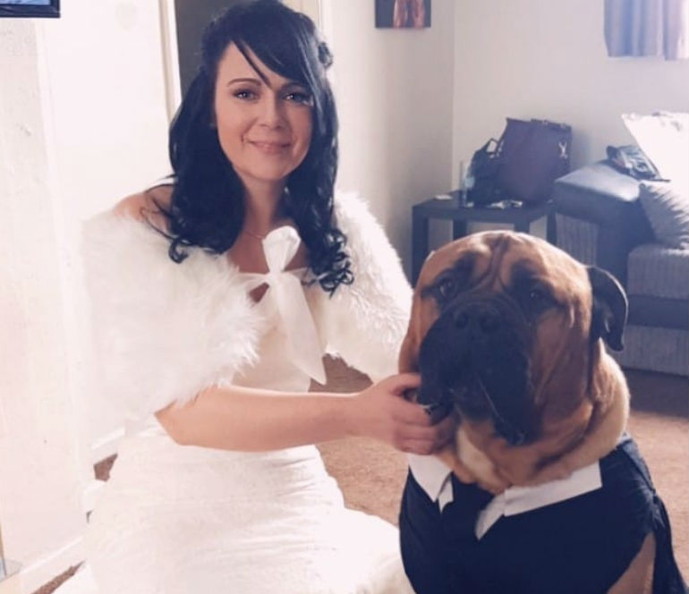 Noiva antecipa casamento para que o cão com cancro terminal pudesse estar presente