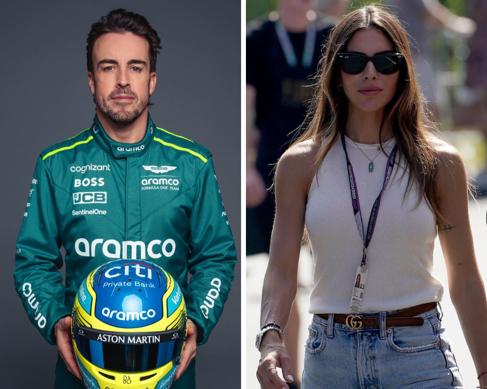 Alonso renova com a Aston Martin e recebe carinho da namorada. Veja 10 fotos de Melissa Jiménez
