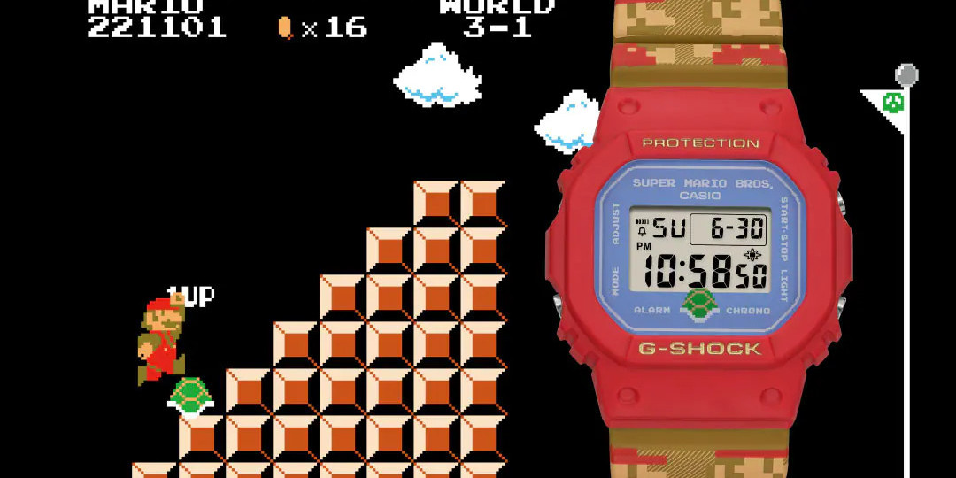 Casio G-Shock tem novo modelo com design inspirado no universo de Super Mario