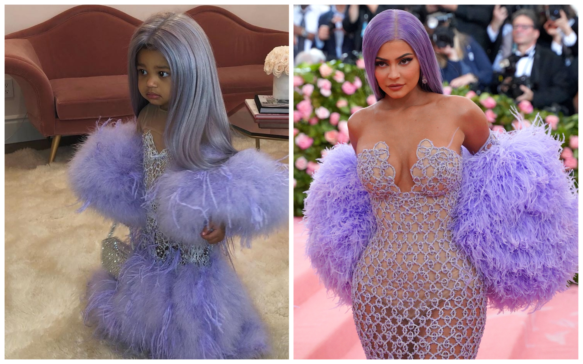 Kylie Jenner inspira-se no outfit que usou na Met Gala 2019 para vestir a filha no Halloween