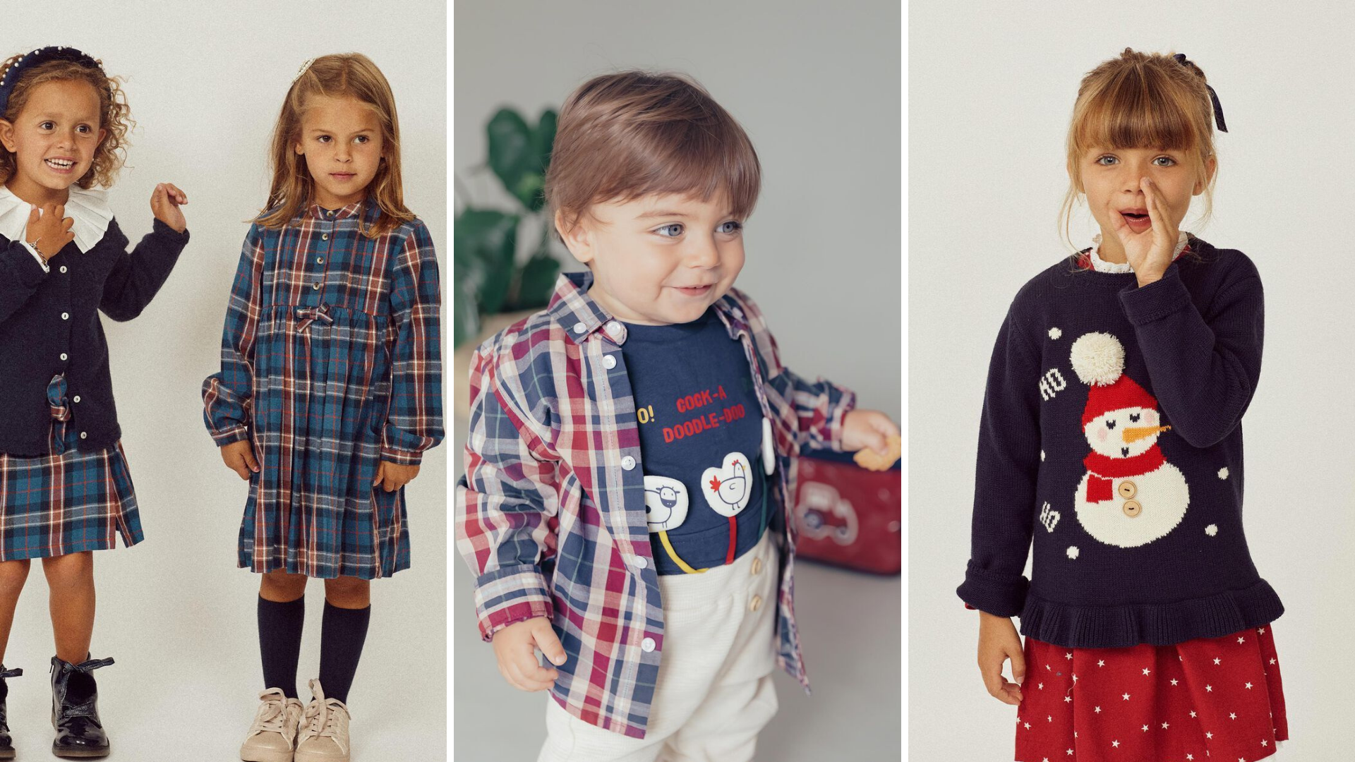 Dos vestidos às camisolas de malha, 20 peças para as crianças usarem no Natal