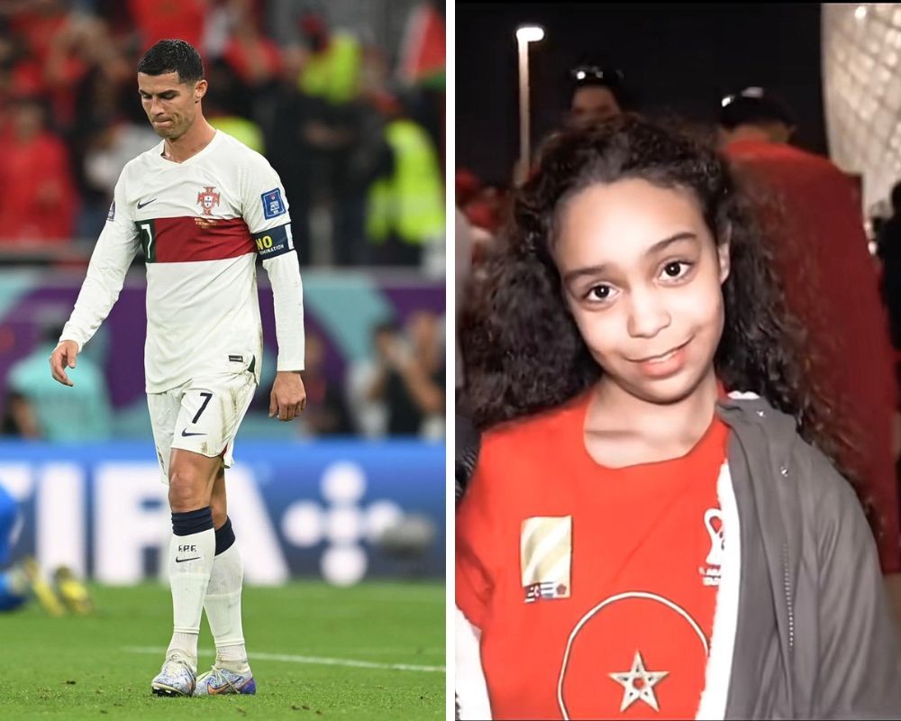 Menina que gozou com CR7 após derrota com Marrocos está a ser alvo e bullying. Mãe faz apelo
