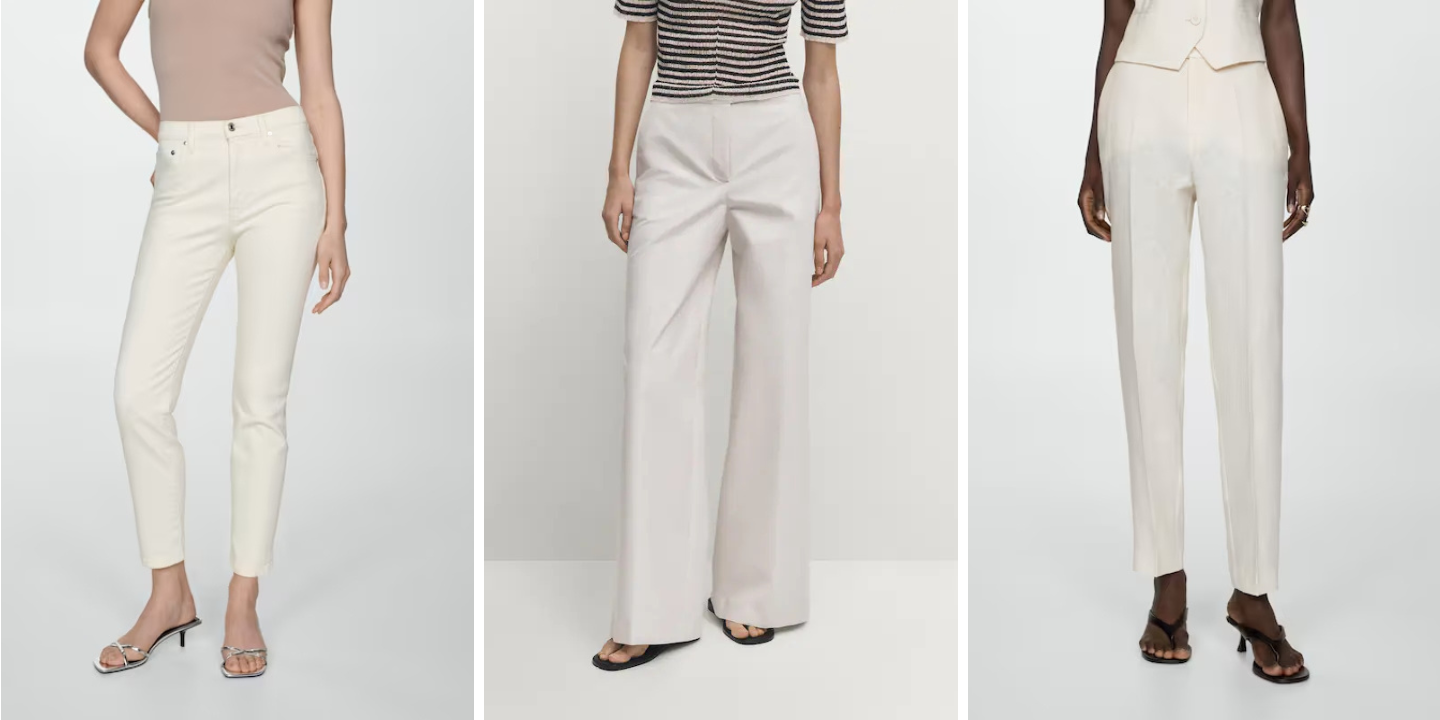 Saldos. 12 calças brancas para looks de verão sem perder a elegância (desde 17,99€)