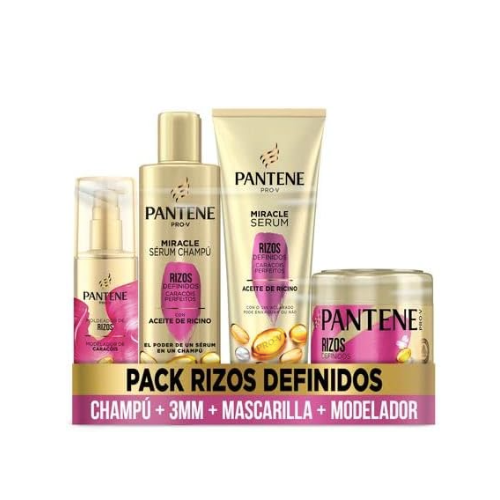Pantene, Caracóis Definidos, Champô Miracle + Condicionador + Máscara + Creme sem Enxaguar